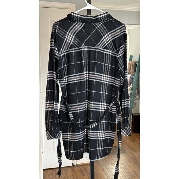 NWT Ci Sono Plaid Collection Button Down Belted Dress Tunic Size Medium - Picture 5 of 10